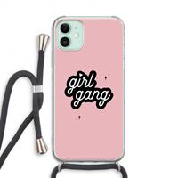 CaseCompany Girl Gang: iPhone 11 Transparant Hoesje met koord