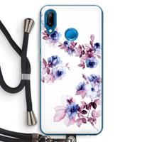 CaseCompany Waterverf bloemen: Huawei P20 Lite Transparant Hoesje met koord