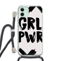 CaseCompany Girl Power #2: iPhone 11 Transparant Hoesje met koord