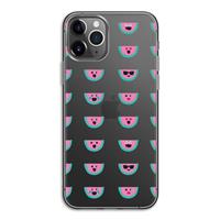 CaseCompany Smiley watermeloenprint: iPhone 11 Pro Transparant Hoesje