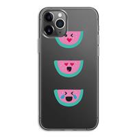 CaseCompany Smiley watermeloen: iPhone 11 Pro Transparant Hoesje