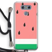 CaseCompany Watermeloen: LG G6 Transparant Hoesje met koord