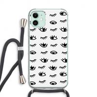 CaseCompany Eye pattern #2: iPhone 11 Transparant Hoesje met koord