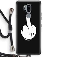 CaseCompany Middle finger black: LG G7 Thinq Transparant Hoesje met koord