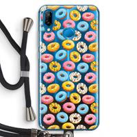 CaseCompany Pink donuts: Huawei P20 Lite Transparant Hoesje met koord