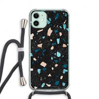 CaseCompany Terrazzo N°11: iPhone 11 Transparant Hoesje met koord