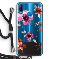 CaseCompany Geschilderde bloemen: Huawei P20 Lite Transparant Hoesje met koord