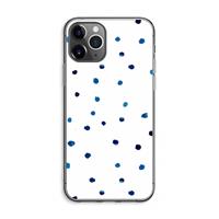 CaseCompany Blauwe stippen: iPhone 11 Pro Max Transparant Hoesje