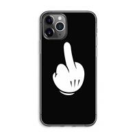 CaseCompany Middle finger black: iPhone 11 Pro Max Transparant Hoesje