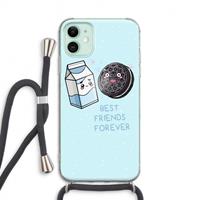 CaseCompany Best Friend Forever: iPhone 11 Transparant Hoesje met koord