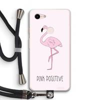 CaseCompany Pink positive: Pixel 3 XL Transparant Hoesje met koord