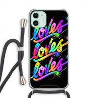 CaseCompany Loves: iPhone 11 Transparant Hoesje met koord