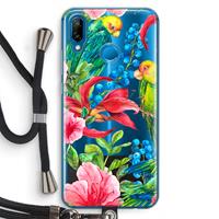 CaseCompany Papegaaien: Huawei P20 Lite Transparant Hoesje met koord