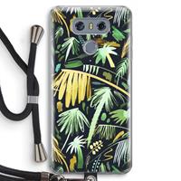 CaseCompany Tropical Palms Dark: LG G6 Transparant Hoesje met koord