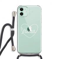 CaseCompany Friends heart pastel: iPhone 11 Transparant Hoesje met koord