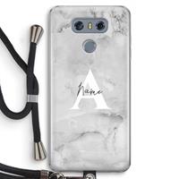 CaseCompany Ivory Marble: LG G6 Transparant Hoesje met koord