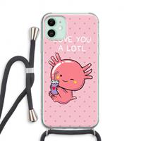 CaseCompany Love You A Lotl: iPhone 11 Transparant Hoesje met koord