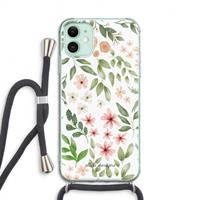 CaseCompany Botanical sweet flower heaven: iPhone 11 Transparant Hoesje met koord