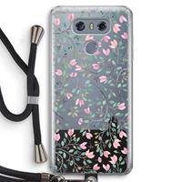 CaseCompany Sierlijke bloemen: LG G6 Transparant Hoesje met koord