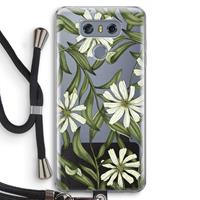 CaseCompany Wit bloemenpatroon: LG G6 Transparant Hoesje met koord