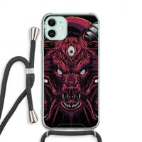 CaseCompany Hell Hound and Serpents: iPhone 11 Transparant Hoesje met koord