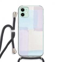 CaseCompany Square pastel: iPhone 11 Transparant Hoesje met koord