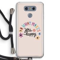 CaseCompany Happy days: LG G6 Transparant Hoesje met koord