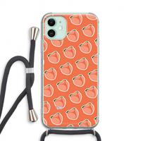 CaseCompany Just peachy: iPhone 11 Transparant Hoesje met koord