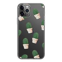 CaseCompany Cactusprint roze: iPhone 11 Pro Transparant Hoesje