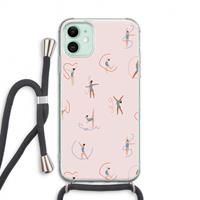 CaseCompany Dancing #3: iPhone 11 Transparant Hoesje met koord