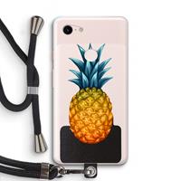 CaseCompany Grote ananas: Pixel 3 XL Transparant Hoesje met koord