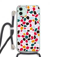 CaseCompany Colored Giraffe: iPhone 11 Transparant Hoesje met koord