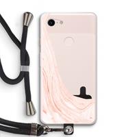 CaseCompany Peach bath: Pixel 3 XL Transparant Hoesje met koord