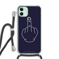 CaseCompany F**k U: iPhone 11 Transparant Hoesje met koord