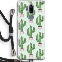 CaseCompany Cactus Lover: LG G7 Thinq Transparant Hoesje met koord