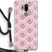 CaseCompany Chicks before dicks: LG G7 Thinq Transparant Hoesje met koord
