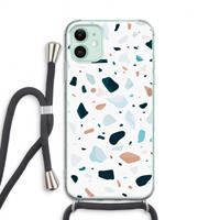 CaseCompany Terrazzo N°13: iPhone 11 Transparant Hoesje met koord