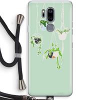 CaseCompany Hang In There: LG G7 Thinq Transparant Hoesje met koord