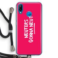 CaseCompany Neuters (roze): Huawei P20 Lite Transparant Hoesje met koord