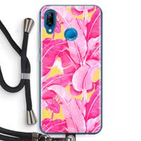 CaseCompany Pink Banana: Huawei P20 Lite Transparant Hoesje met koord