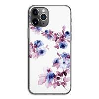 CaseCompany Waterverf bloemen: iPhone 11 Pro Transparant Hoesje