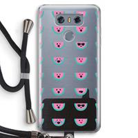 CaseCompany Smiley watermeloenprint: LG G6 Transparant Hoesje met koord