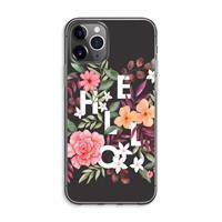 CaseCompany Hello in flowers: iPhone 11 Pro Max Transparant Hoesje