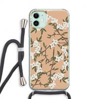 CaseCompany Blossoming spring: iPhone 11 Transparant Hoesje met koord