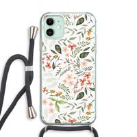 CaseCompany Sweet little flowers: iPhone 11 Transparant Hoesje met koord