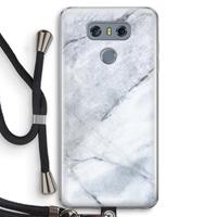 CaseCompany Witte marmer: LG G6 Transparant Hoesje met koord