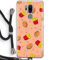 CaseCompany Chicken 'n Fries: LG G7 Thinq Transparant Hoesje met koord