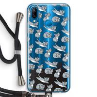 CaseCompany Poezen: Huawei P20 Lite Transparant Hoesje met koord