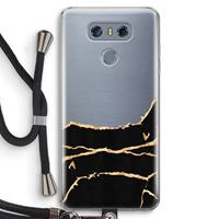 CaseCompany Gouden marmer: LG G6 Transparant Hoesje met koord