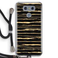 CaseCompany Gouden strepen: LG G6 Transparant Hoesje met koord